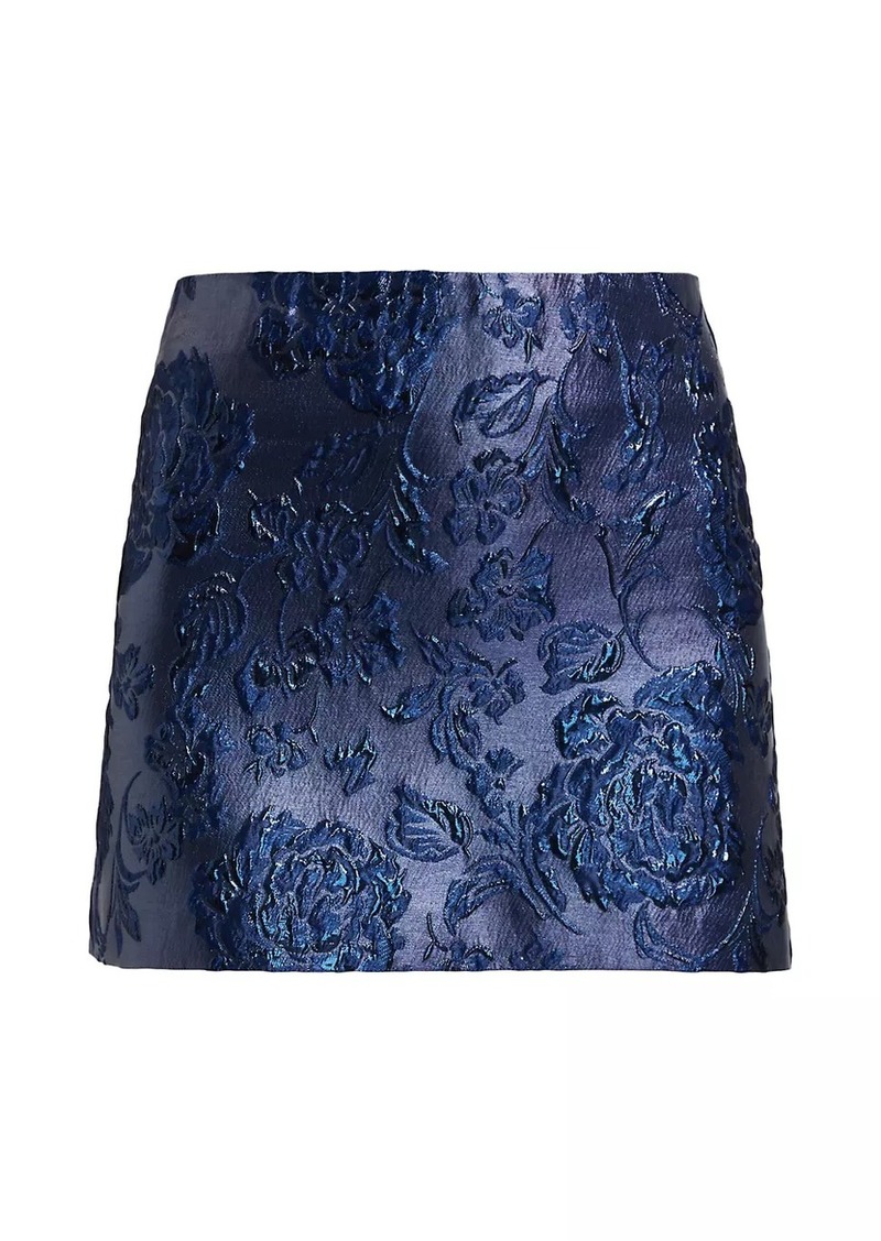 Alice + Olivia Elana Floral Brocade Mini Skirt