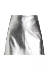 Alice + Olivia Elana Metallic Faux Leather Miniskirt