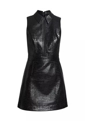 Alice + Olivia Ellis Vegan Leather Sleeveless Minidress