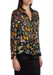 Alice + Olivia Eloise Butterflies Silk Blouse