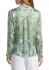 Alice + Olivia Eloise Silk-Blend Blouse