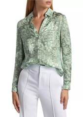 Alice + Olivia Eloise Silk-Blend Blouse