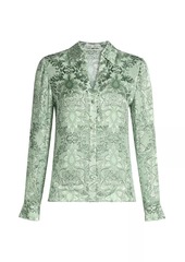 Alice + Olivia Eloise Silk-Blend Blouse