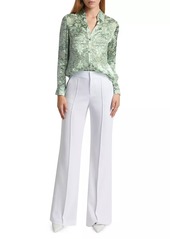 Alice + Olivia Eloise Silk-Blend Blouse