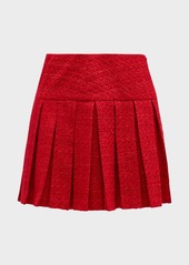 Alice + Olivia Emilie Box Pleated Tweed Mini Skirt