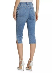 Alice + Olivia Emmie Mid-Rise Stretch Cropped Clam-Digger Jeans