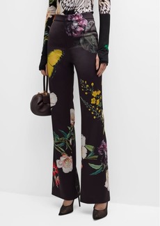 Alice + Olivia Essential Floral Ronnie High-Rise Straight-Leg Trousers