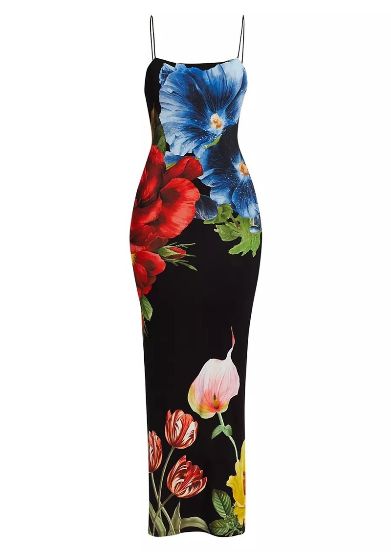 Alice + Olivia Fifi Floral Fitted Maxi-Dress