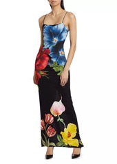 Alice + Olivia Fifi Floral Fitted Maxi-Dress