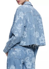 Alice + Olivia Finely Short Floral Denim Shirt