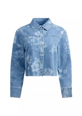 Alice + Olivia Finely Short Floral Denim Shirt