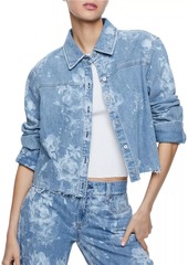 Alice + Olivia Finely Short Floral Denim Shirt