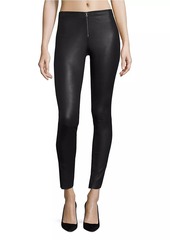 Alice + Olivia Front-Zip Leather Leggings