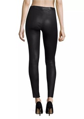 Alice + Olivia Front-Zip Leather Leggings