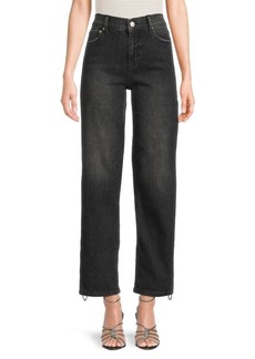 Alice + Olivia Gayle Mid Rise Faded Jeans