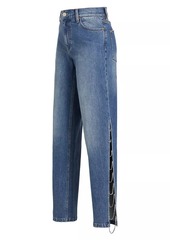 Alice + Olivia Gayle Wide-Leg Crystal Jeans