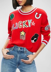 Alice + Olivia Gleeson Embellished Patch Pullover 