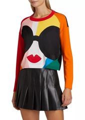 Alice + Olivia Gleeson Surrealist Crop Sweater