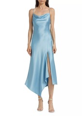 Alice + Olivia Harmony Asymmetric Satin Dress