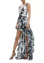 Alice + Olivia Holly Floral High-Low Maxi Dress