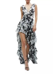 Alice + Olivia Holly Floral High-Low Maxi Dress