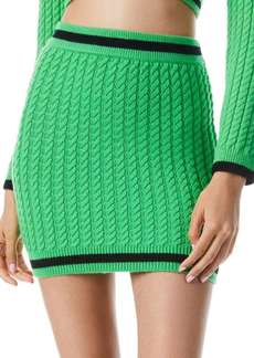 Alice + Olivia Ingrid Cable Knit Wool Blend Mini Skirt