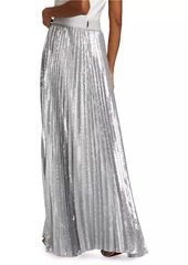 Alice + Olivia Ivey Sequined Pleated Maxi Skirt