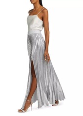 Alice + Olivia Ivey Sequined Pleated Maxi Skirt