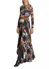 Alice + Olivia Ivey Sunburst Pleated Maxi Dress