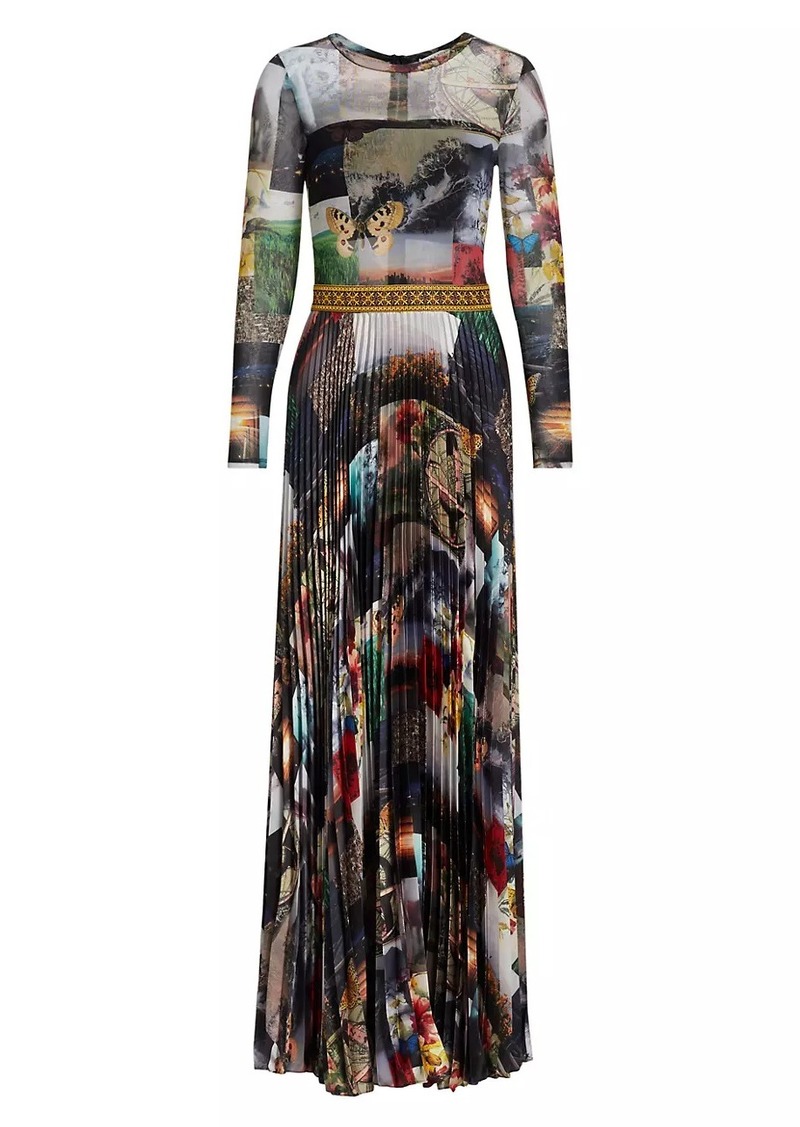 Alice + Olivia Ivey Sunburst Pleated Maxi Dress