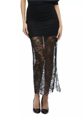 Alice + Olivia Iyanna Stretch-Lace Midi-Skirt