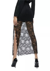 Alice + Olivia Iyanna Stretch-Lace Midi-Skirt