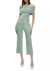 Alice + Olivia Janis Linen-Blend Crop Pants