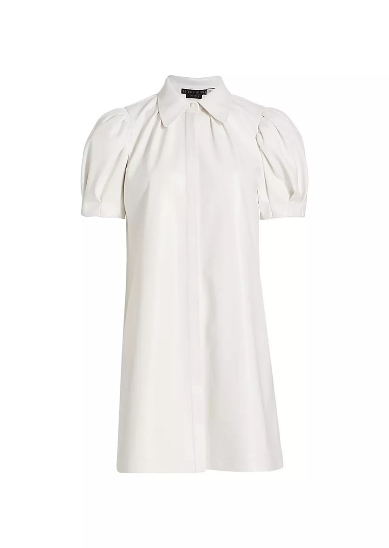 Alice + Olivia Jem Faux Leather Shirtdress