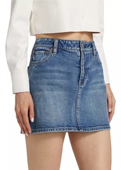 Alice + Olivia Joss Buckle-Back Denim Miniskirt