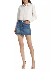 Alice + Olivia Joss Buckle-Back Denim Miniskirt