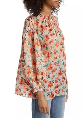 Alice + Olivia Julius Floral Silk-Blend Blouse