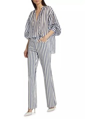 Alice + Olivia Julius Striped Cotton-Blend Tunic