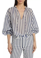 Alice + Olivia Julius Striped Cotton-Blend Tunic