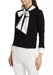 Alice + Olivia Justina Combination Wool Bow Sweater