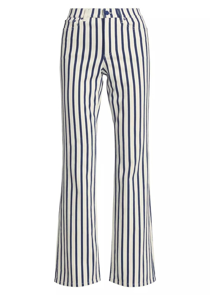 Alice + Olivia Keira Mid-Rise Striped Stretch Boot-Cut Jeans