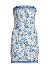 Alice + Olivia Kelly Floral Strapless Minidress