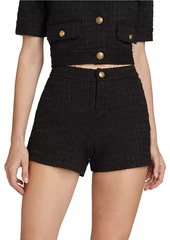 Alice + Olivia Ken Tweed High-Rise Shorts