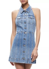 Alice + Olivia Kendall Denim Halter Minidress