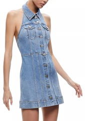 Alice + Olivia Kendall Denim Halter Minidress