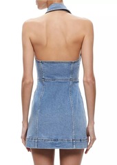 Alice + Olivia Kendall Denim Halter Minidress