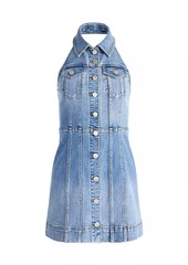 Alice + Olivia Kendall Denim Halter Minidress