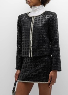 Alice + Olivia Kidman Sequin Tweed Jacket