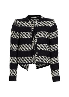 Alice + Olivia Kidman Striped Tweed Jacket