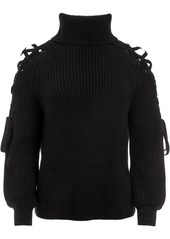 Alice + Olivia lace-up roll neck jumper